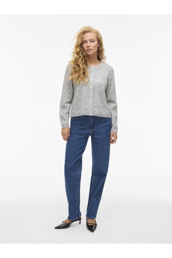 Gilet Maille Light Grey Melange VILORY VILA - 1 | TOPOS